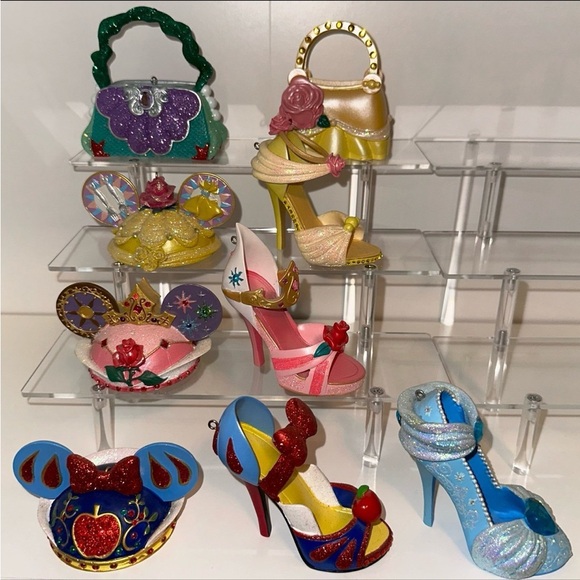 Disney parks high heel shoe purse hat ornament lot Cinderella Snow White belle